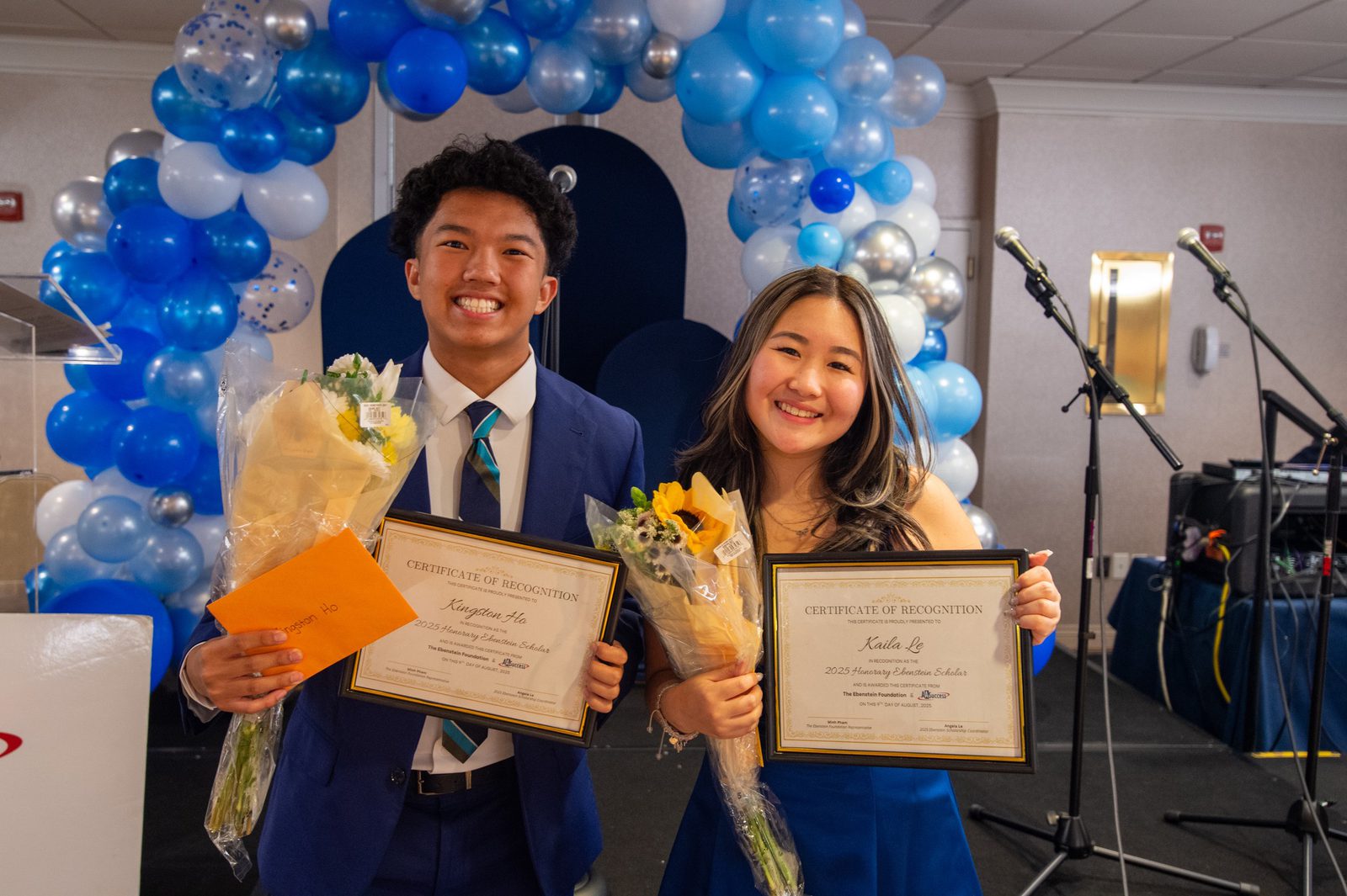 2025 Ebenstein Scholarship winners with their certificates