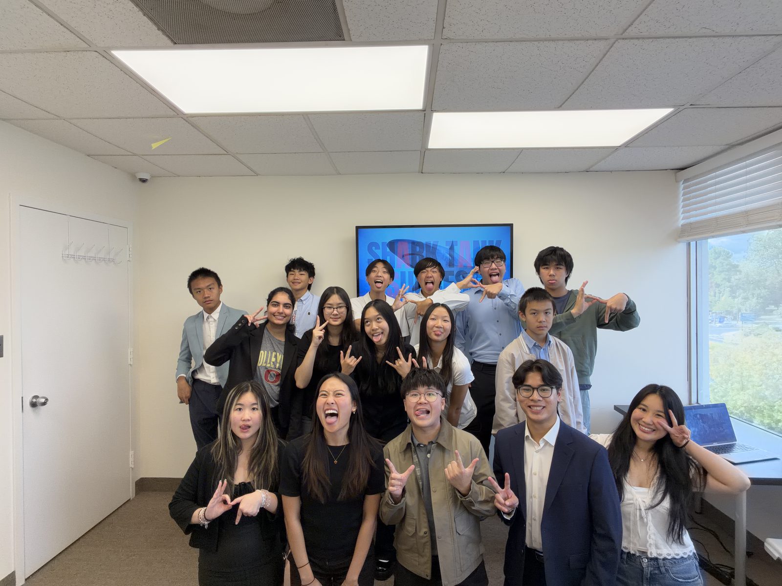 Students and mentors after the 2025 Shark Tank workshop